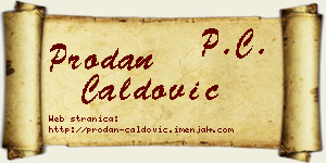 Prodan Ćaldović vizit kartica